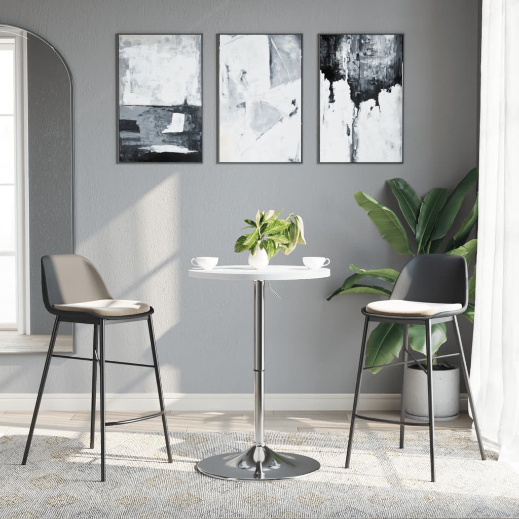 vidaXL Bar Table 60x60x90 cm Engineered Wood and Chromed Steel Black