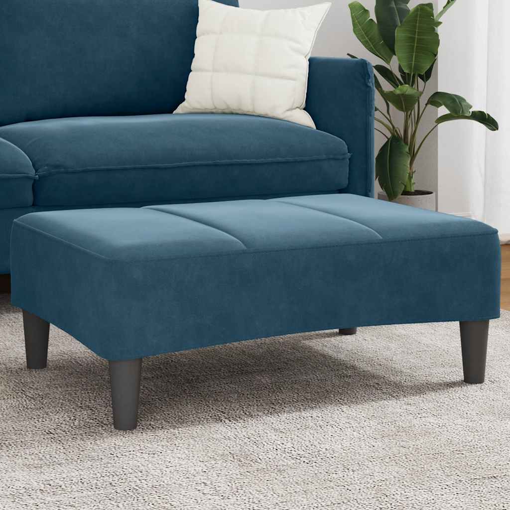 vidaXL Voetenbank 77x55x31 cm fluweel blauw