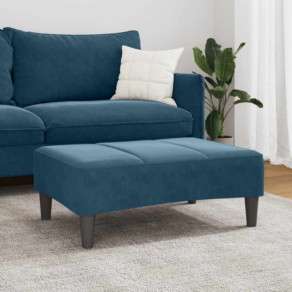 vidaXL Voetenbank 77x55x31 cm fluweel blauw