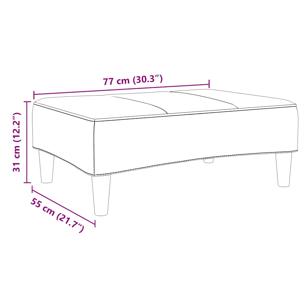 vidaXL Voetenbank 77x55x31 cm fluweel blauw