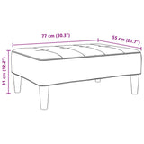 vidaXL Voetenbank 77x55x31 cm stof lichtgrijs