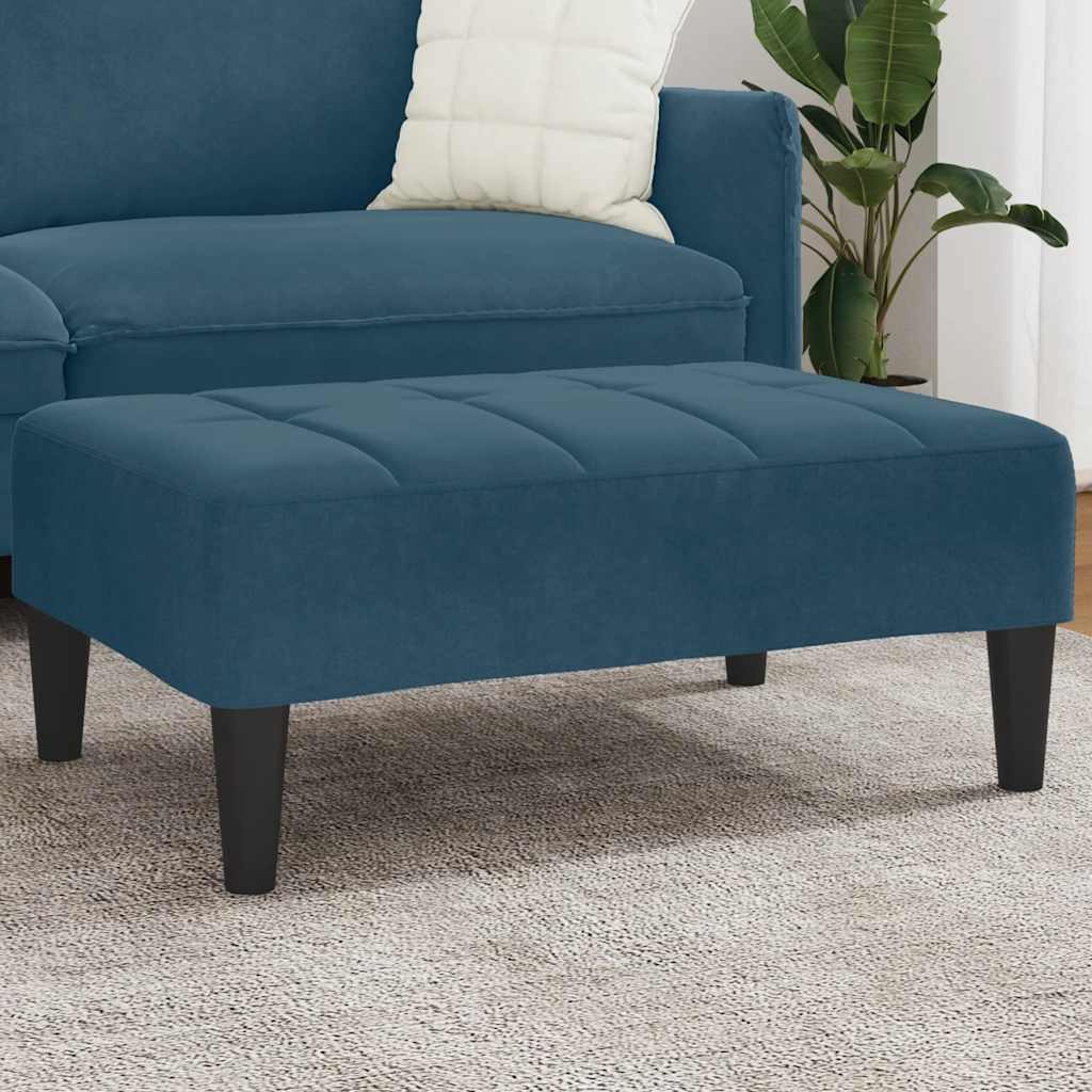vidaXL Voetenbank 77x55x31 cm fluweel blauw