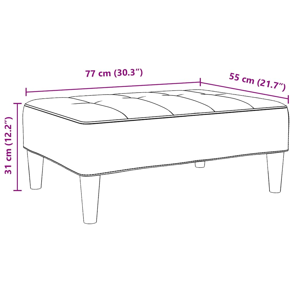 vidaXL Voetenbank 77x55x31 cm fluweel blauw