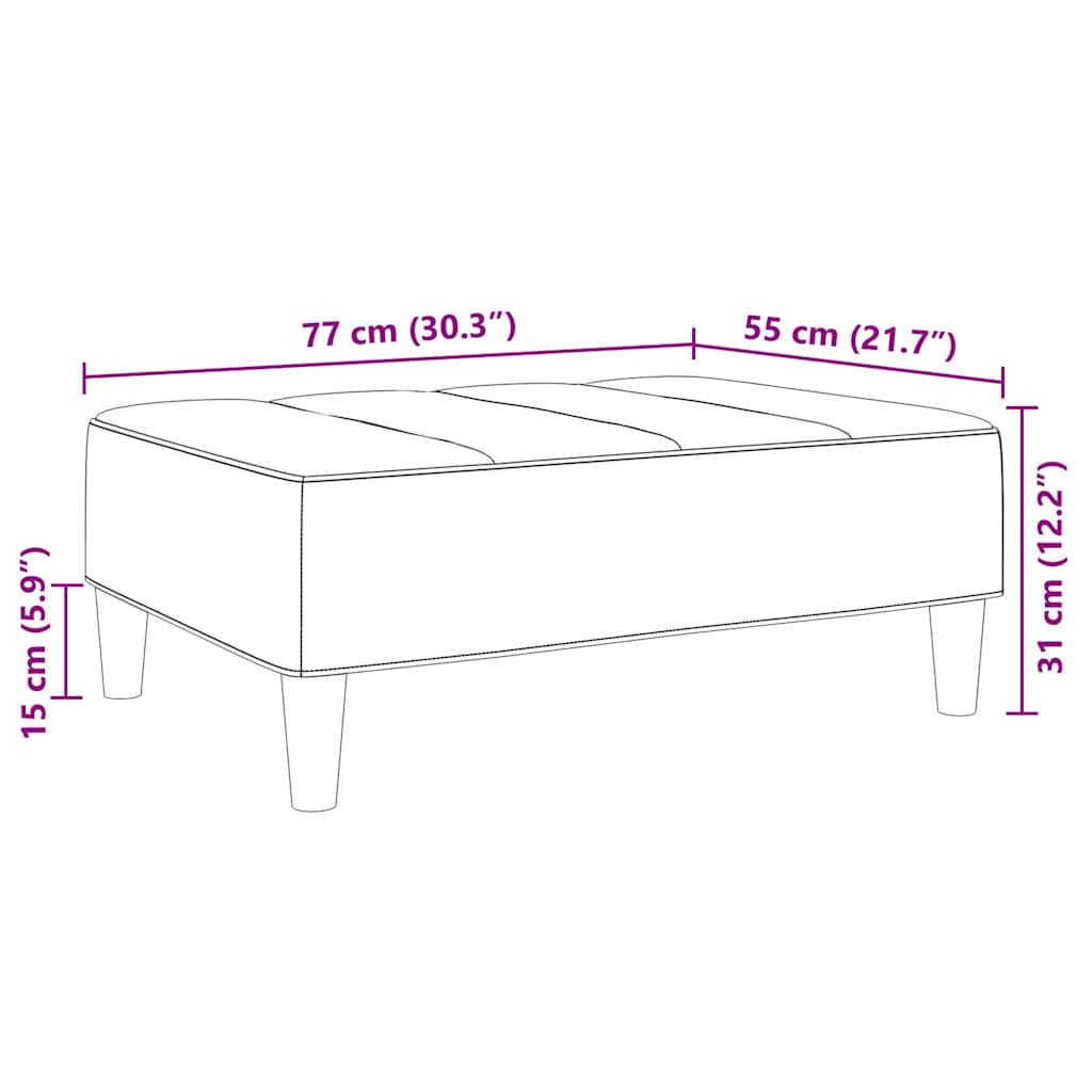 vidaXL Footstool 77x55x31 cm velvet blue