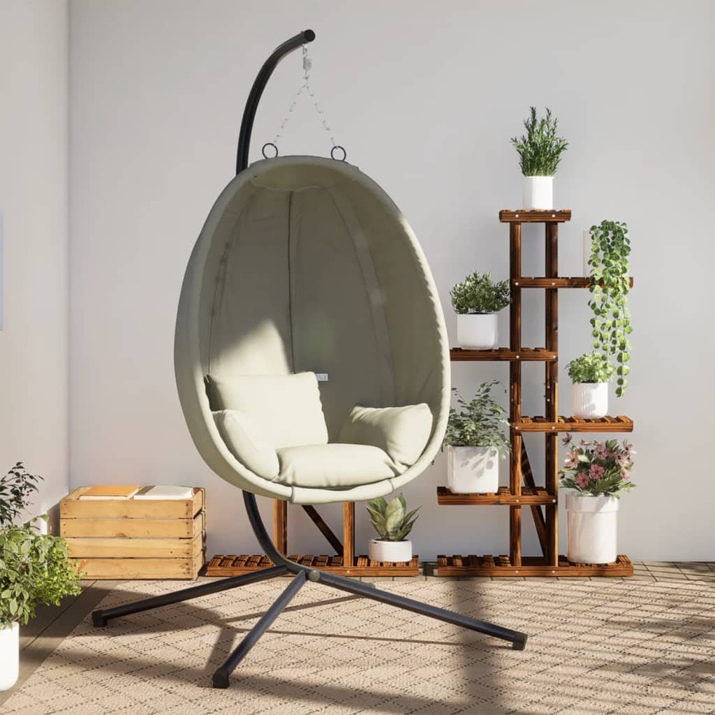 vidaXL Hangende Egg Chair met standaard antraciet stof en staal