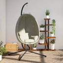 vidaXL Hangende Egg Chair met standaard antraciet stof en staal