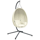 vidaXL Hangende Egg Chair met standaard antraciet stof en staal