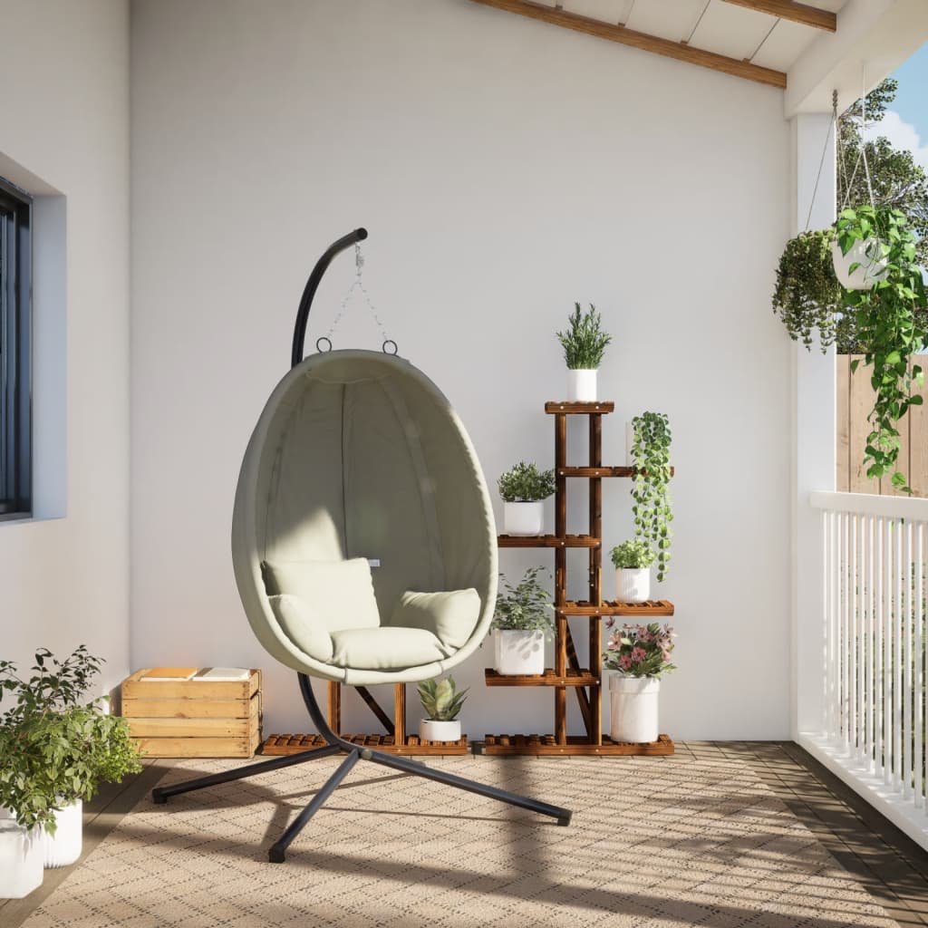 vidaXL Hangende Egg Chair met standaard antraciet stof en staal