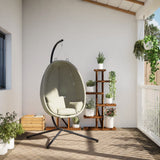 vidaXL Hangende Egg Chair met standaard antraciet stof en staal