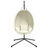 vidaXL Hangende Egg Chair met standaard antraciet stof en staal