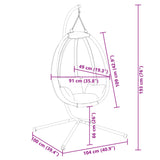 vidaXL Hangende Egg Chair met standaard antraciet stof en staal