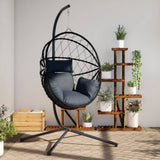 vidaXL Hanging Chair with Stand Rattan and Steel Anthracite