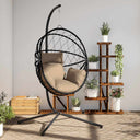 vidaXL Hanging Chair with Stand Rattan and Steel Anthracite