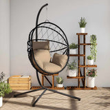 vidaXL Hanging Chair with Stand Rattan and Steel Anthracite