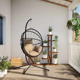 vidaXL Hanging Chair with Stand Rattan and Steel Anthracite