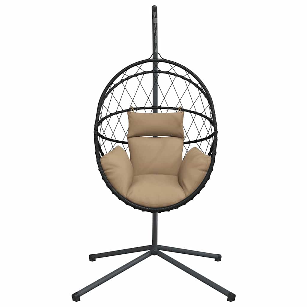 vidaXL Hanging Chair with Stand Rattan and Steel Anthracite