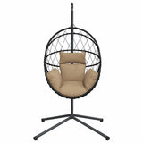 vidaXL Hanging Chair with Stand Rattan and Steel Anthracite