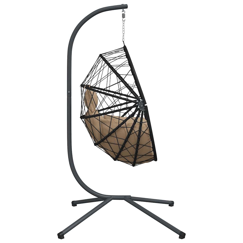 vidaXL Hanging Chair with Stand Rattan and Steel Anthracite
