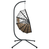 vidaXL Hanging Chair with Stand Rattan and Steel Anthracite