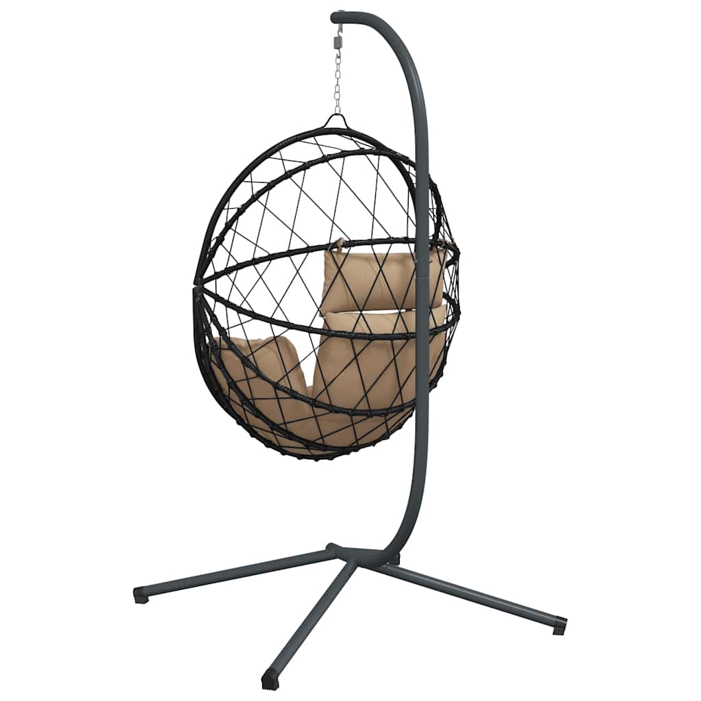 vidaXL Hanging Chair with Stand Rattan and Steel Anthracite