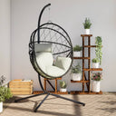 vidaXL Hanging Chair with Stand Rattan and Steel Anthracite