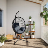 vidaXL Hanging Chair with Stand Rattan and Steel Anthracite