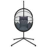 vidaXL Hanging Chair with Stand Rattan and Steel Anthracite