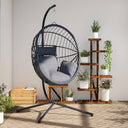 vidaXL Hanging Chair with Stand Rattan and Steel Anthracite