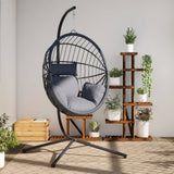 vidaXL Hanging Chair with Stand Rattan and Steel Anthracite