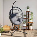 vidaXL Hanging Chair with Stand Rattan and Steel Anthracite