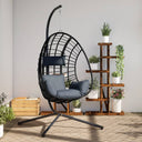 vidaXL Hanging chair with stand rattan and steel anthracite