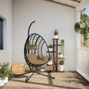 vidaXL Hanging chair with stand rattan and steel anthracite