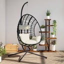 vidaXL Hanging chair with stand rattan and steel anthracite