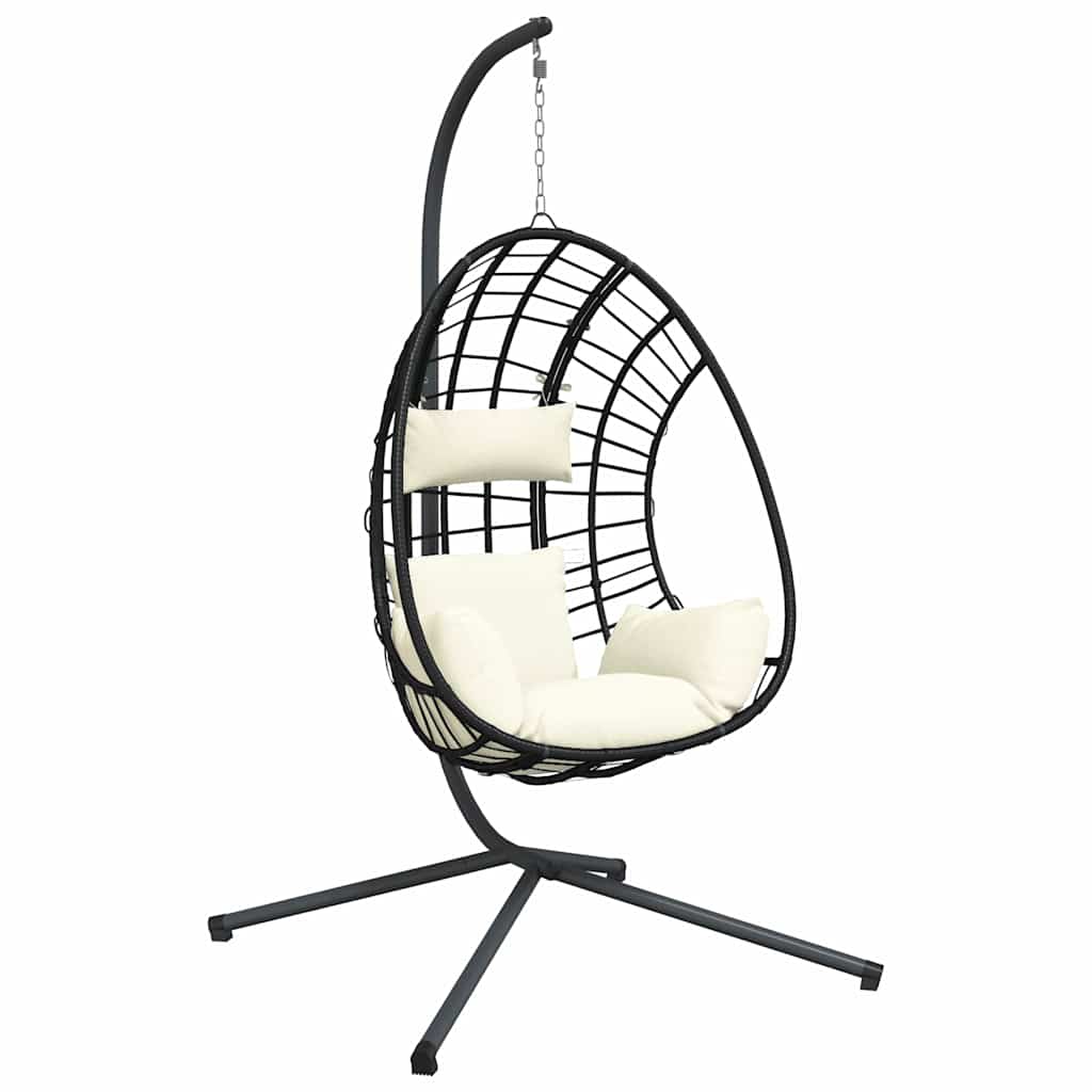 vidaXL Hanging chair with stand rattan and steel anthracite