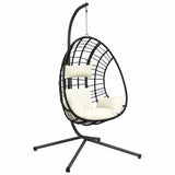 vidaXL Hanging chair with stand rattan and steel anthracite