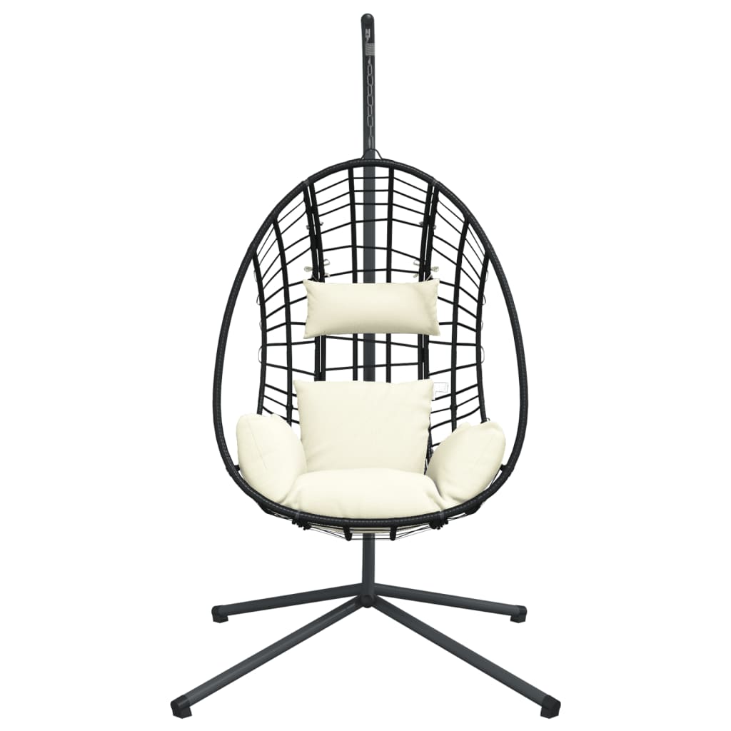 vidaXL Hanging chair with stand rattan and steel anthracite