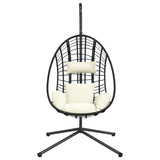 vidaXL Hanging chair with stand rattan and steel anthracite