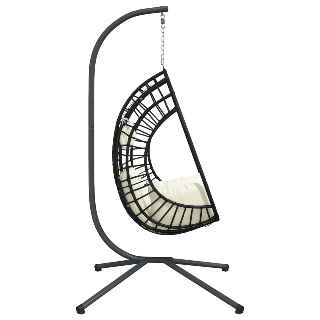 vidaXL Hanging chair with stand rattan and steel anthracite