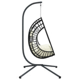 vidaXL Hanging chair with stand rattan and steel anthracite
