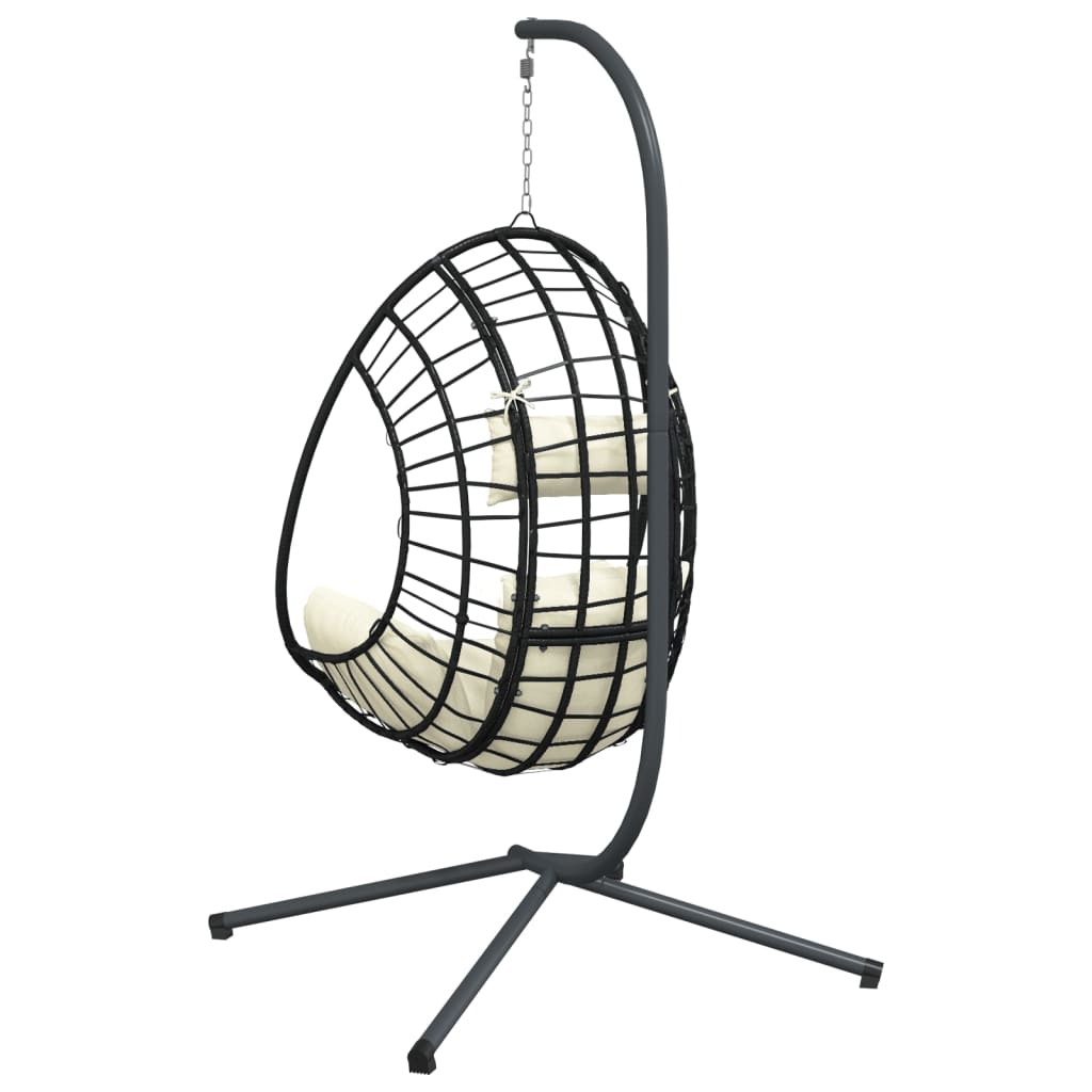 vidaXL Hanging chair with stand rattan and steel anthracite