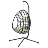 vidaXL Hanging chair with stand rattan and steel anthracite