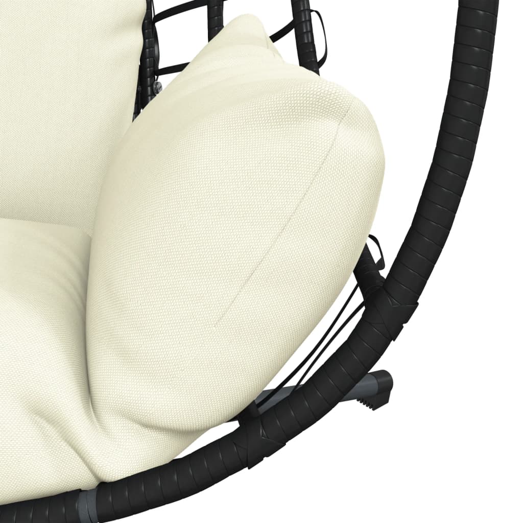 vidaXL Hanging chair with stand rattan and steel anthracite