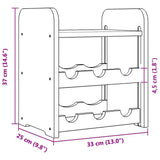 vidaXL Wijnrek 33x25x37 cm massief grenenhout