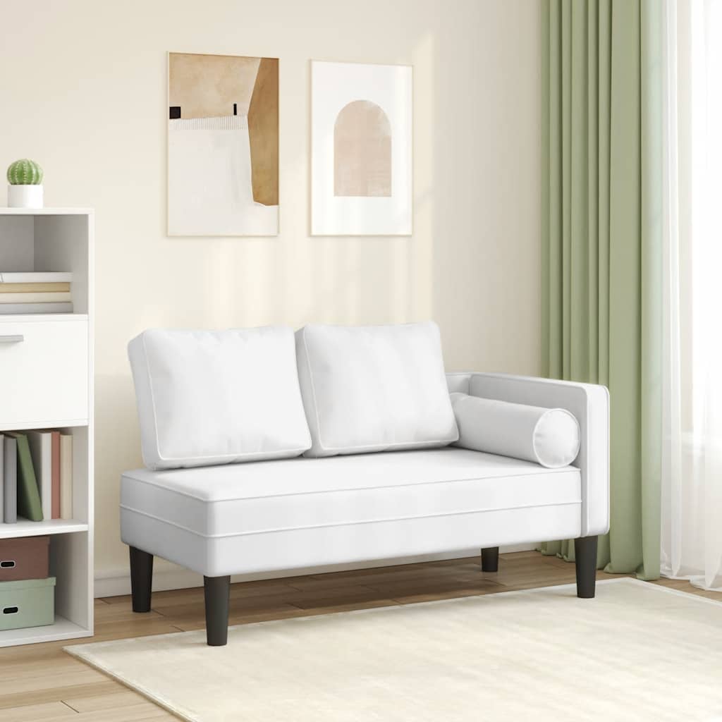 vidaXL Chaise longue met kussens kunstleer zwart