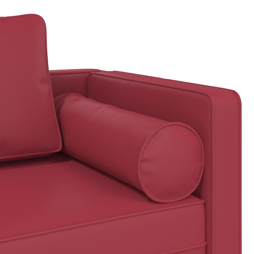 vidaXL Chaise longue met kussens kunstleer zwart
