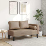 vidaXL Chaise longue met kussens kunstleer zwart
