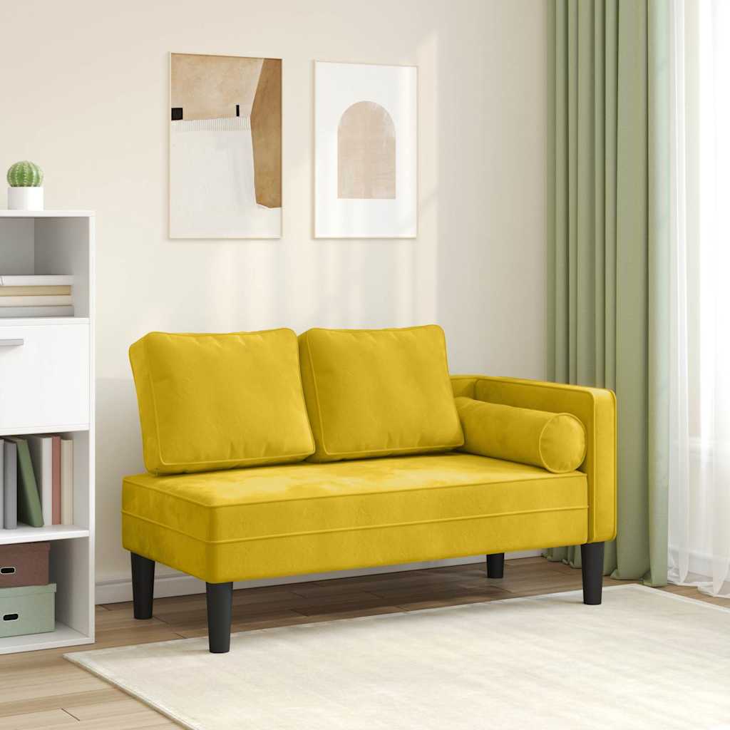 vidaXL Chaise longue met kussens fluweel blauw