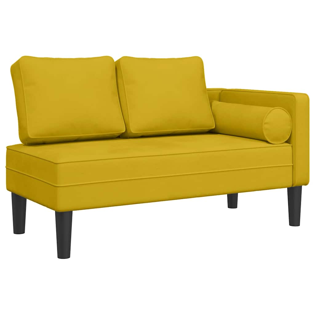 vidaXL Chaise longue met kussens fluweel blauw