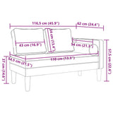 vidaXL Chaise longue met kussens fluweel blauw