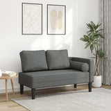 vidaXL Chaise longue met kussens stof lichtgrijs